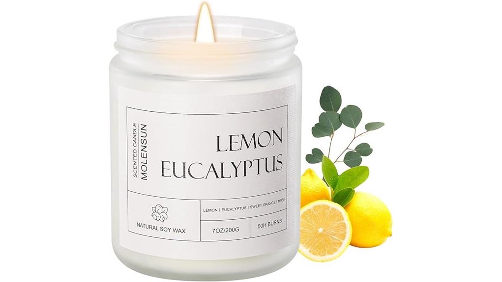 long lasting lemon eucalyptus candle