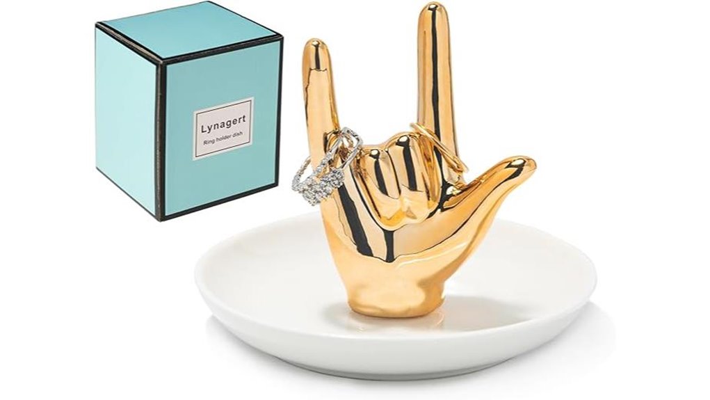love ceramic ring holder