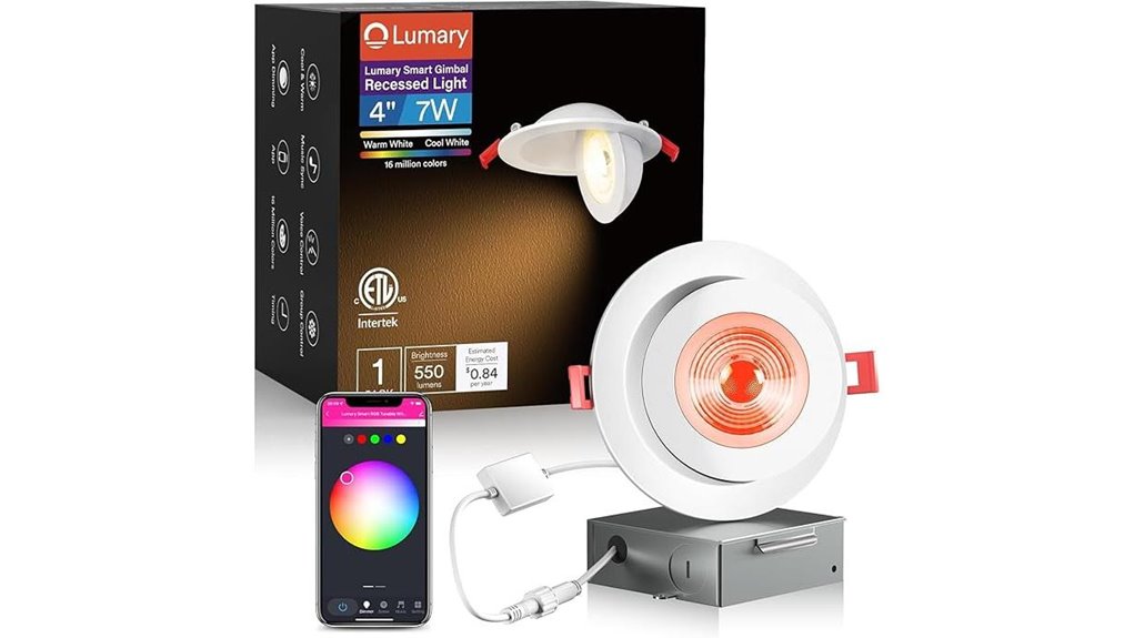 lumary rgbw gimbal ceiling light