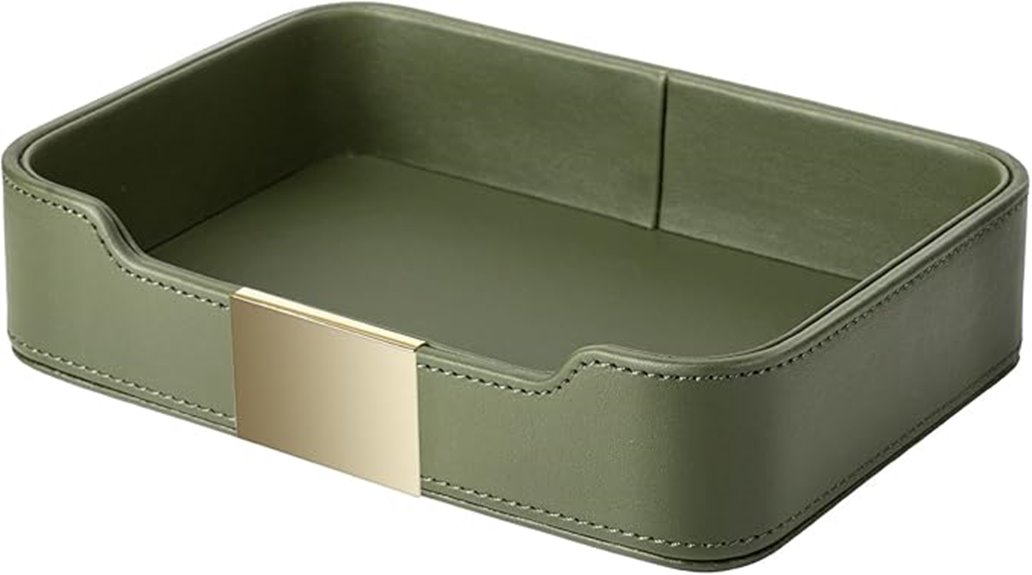 luxury leather desktop tray