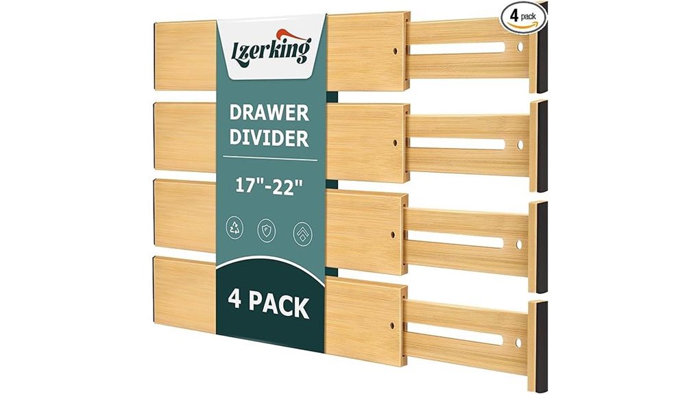 lzerking adjustable bamboo dividers