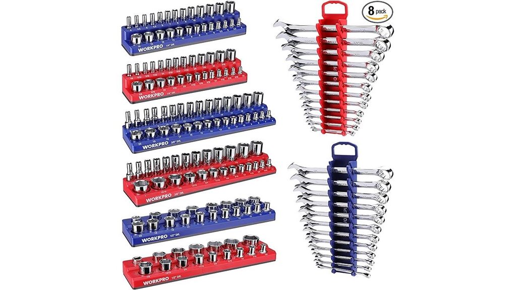 magnetic 8 piece socket organizer