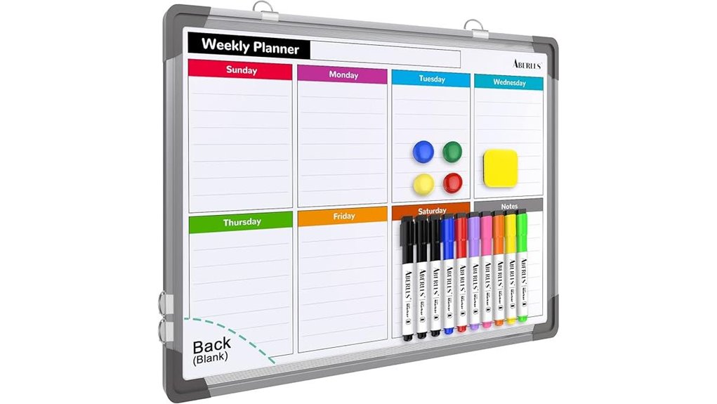 magnetic dual sided weekly calendar