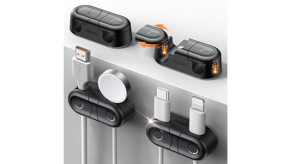 magnetic dual slot cable clips