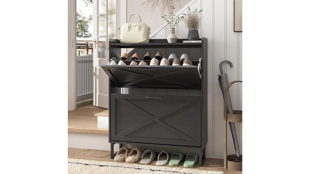 maupvit shoe cabinet with 2 drawers