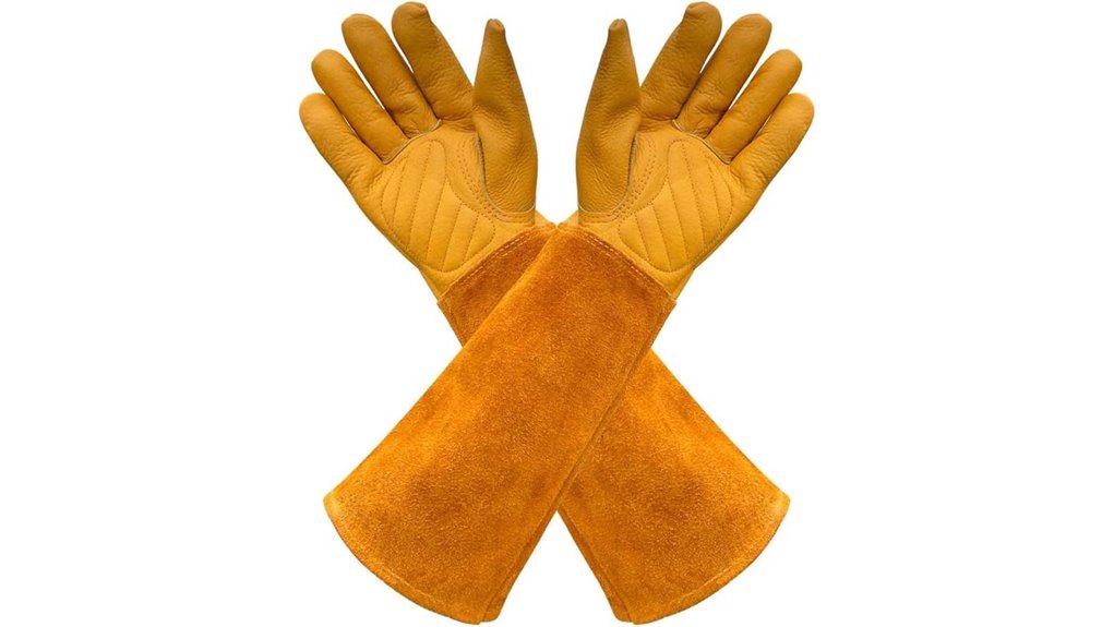medium yellow thorn proof gloves