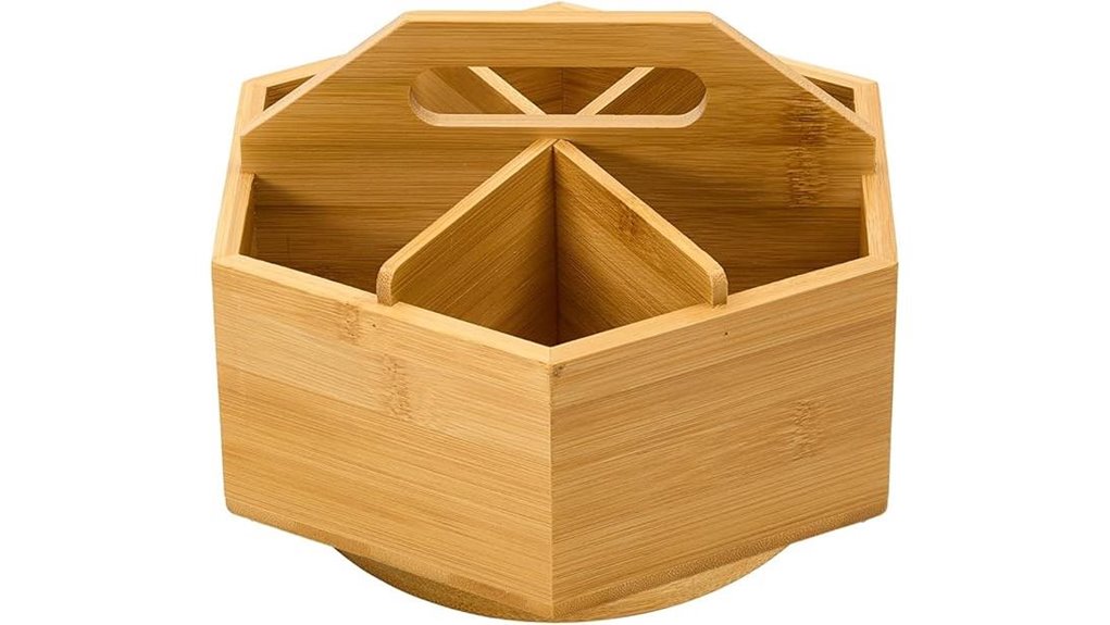 meeden bamboo rotating organizer