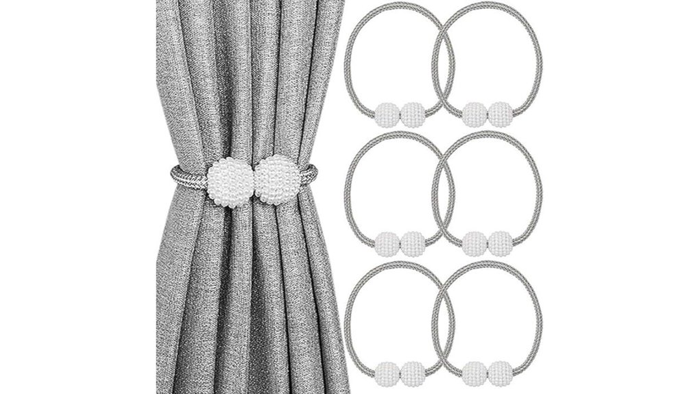 melaluxe grey magnetic curtain tiebacks