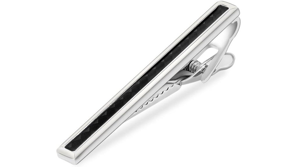 men s tie bar clip brass gun black carbon fiber