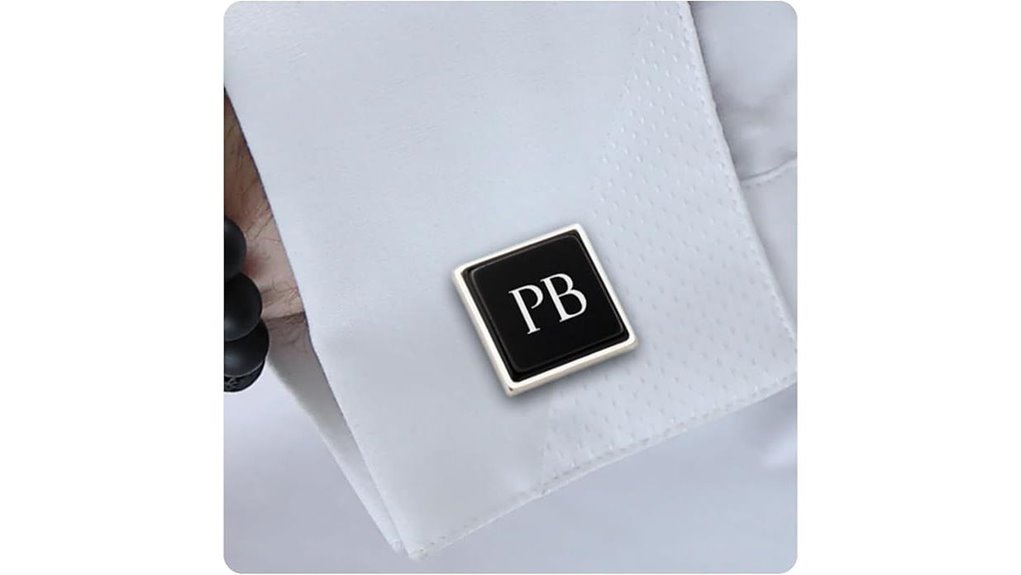 mens engraved initial cufflinks