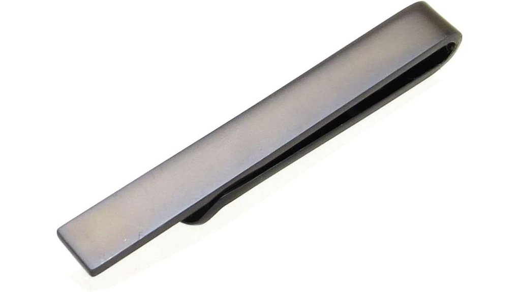 mens skinny tie clip with metallic finish