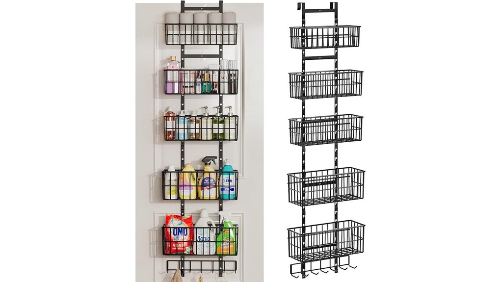 metal adjustable five basket organizer