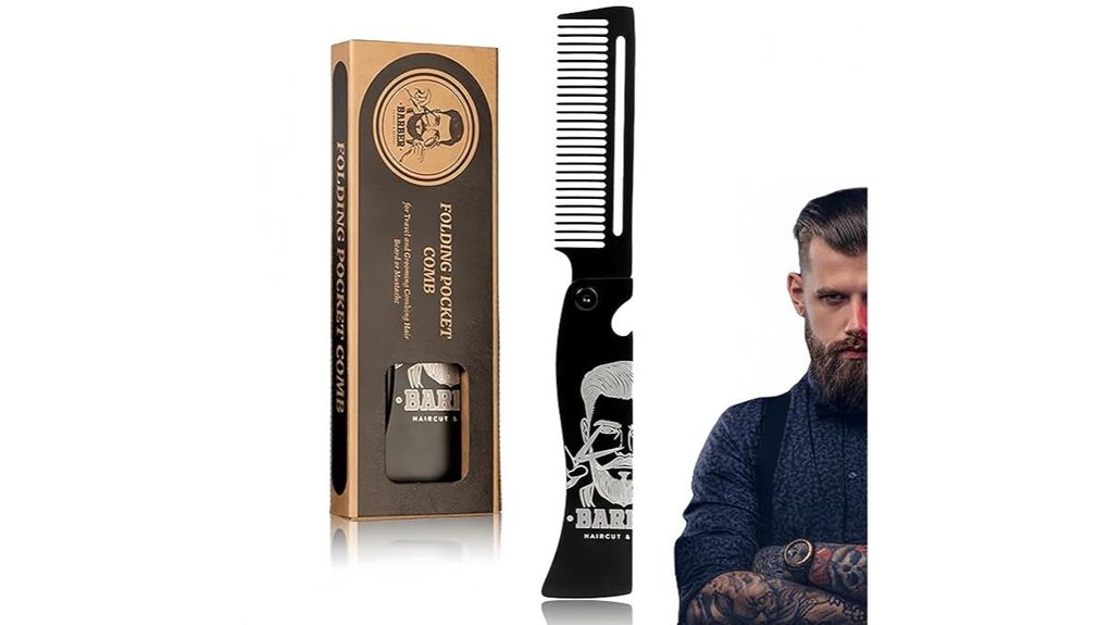 metal folding beard comb knife opener