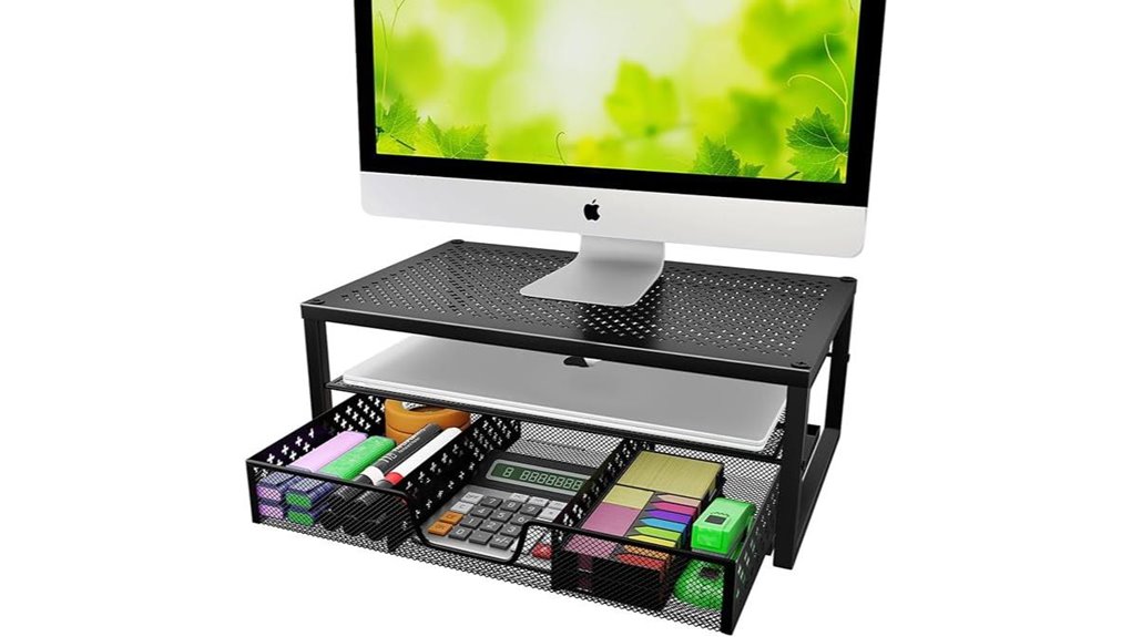 metal monitor stand drawer
