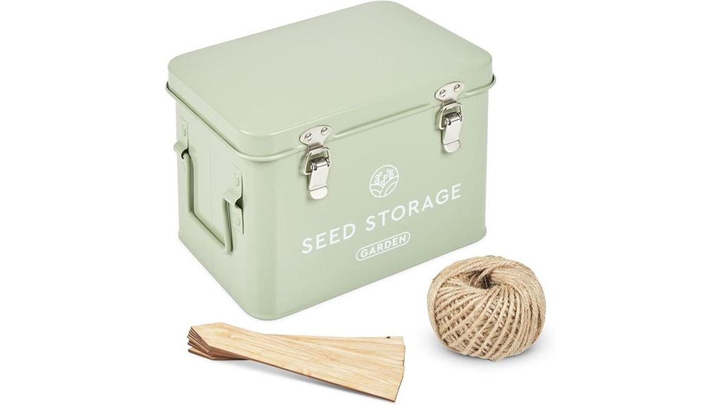 metal seed organizer bamboo