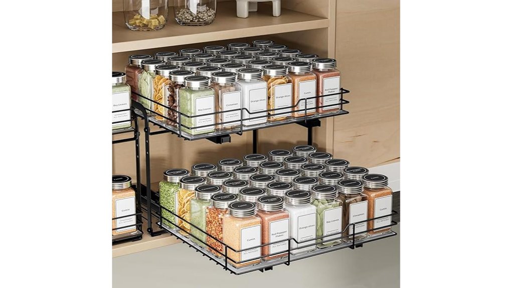metal two tier pull out rack