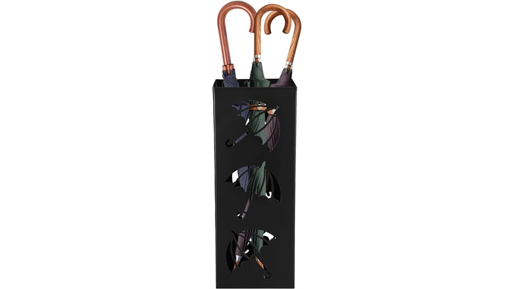 metal umbrella stand rack black