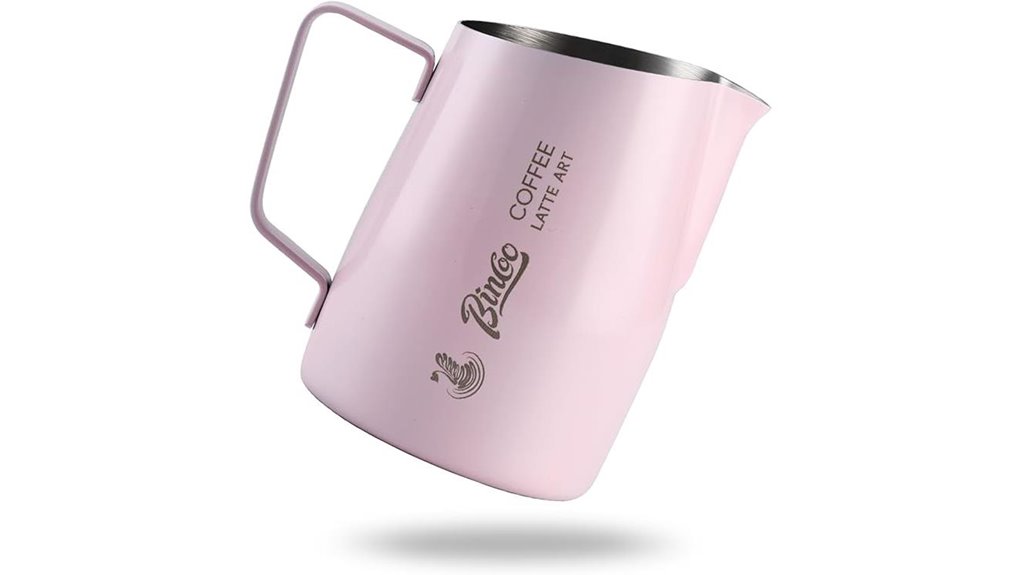 milk frothing pitcher with sharp spout