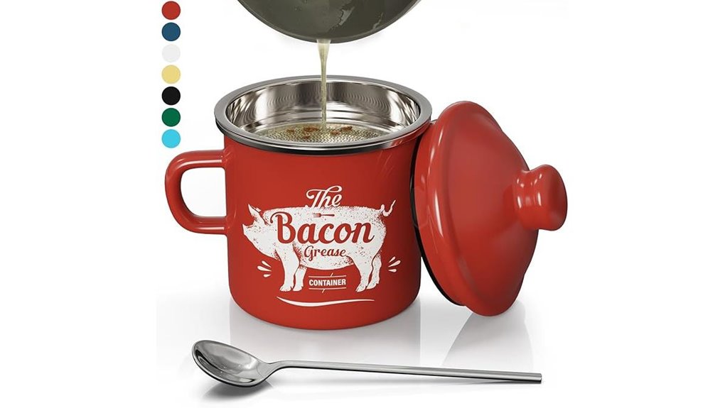 mini bacon grease strainer container