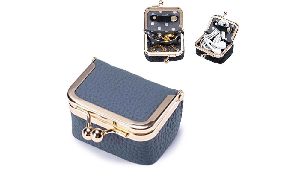 mini blue leather jewelry