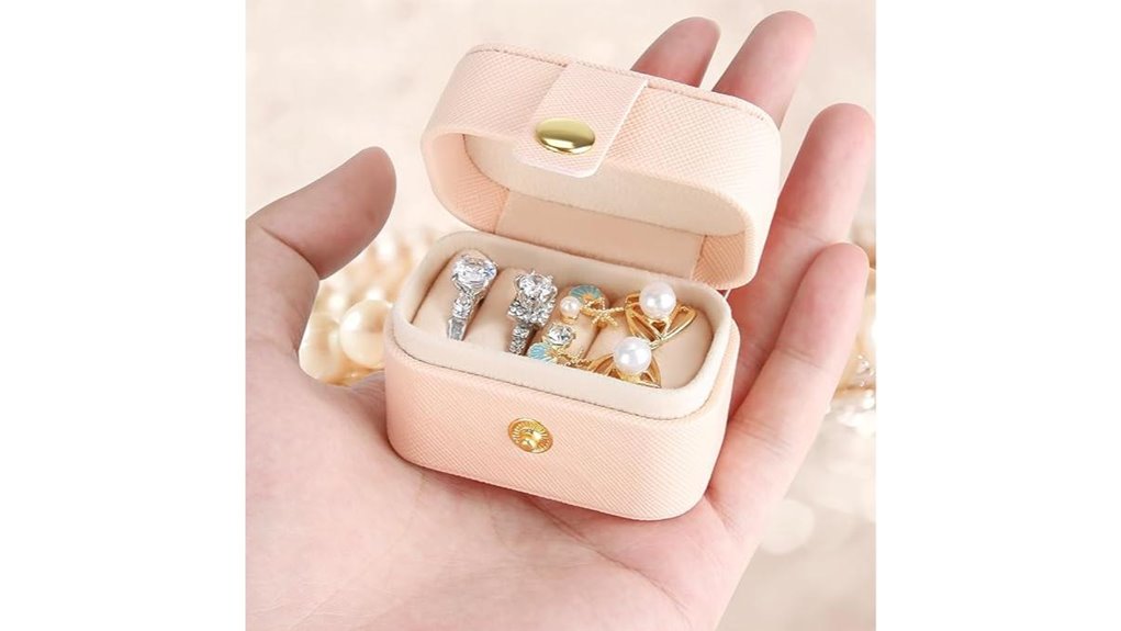 mini pink ring box
