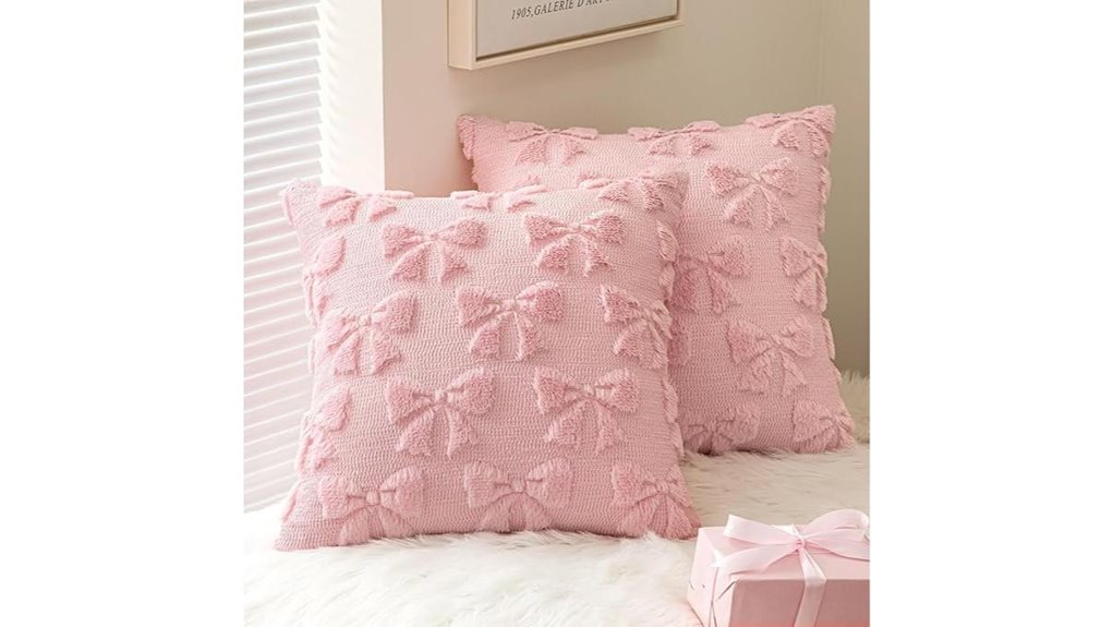 miulee pink bow pillow covers