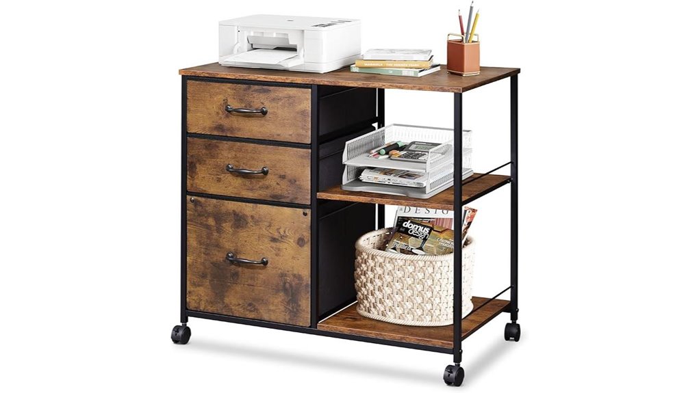 mobile 3 drawer filing cabinet