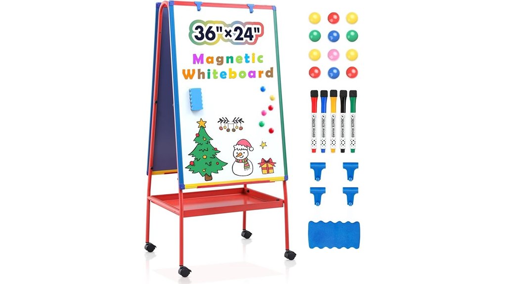 mobile dual sided magnetic easel
