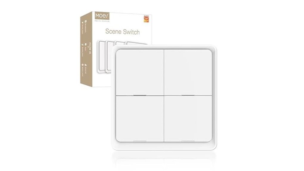 moes zigbee scene switch controller white finish