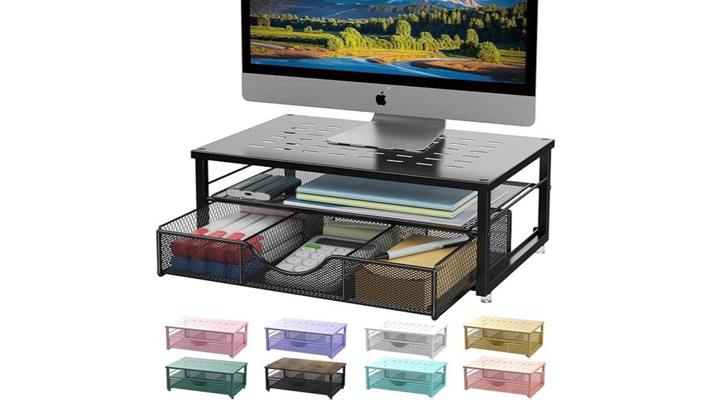 monitor stand riser drawer