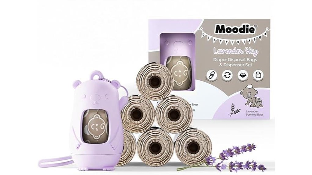 moodie lavender diaper bag dispenser bundle