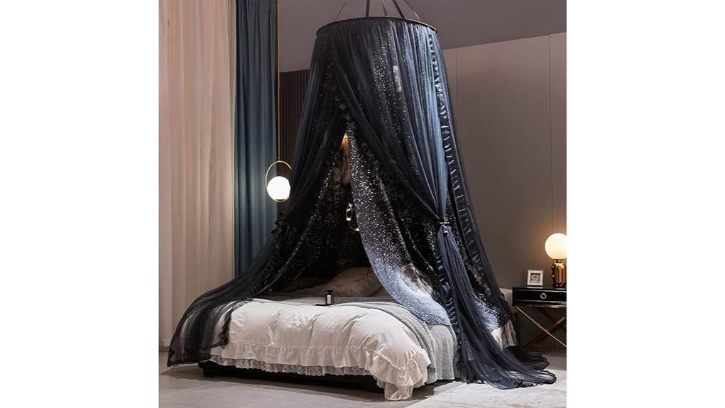 moon print bed canopy