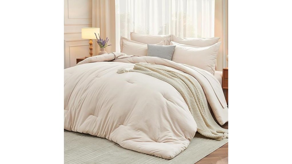 muxhomo beige queen comforter set