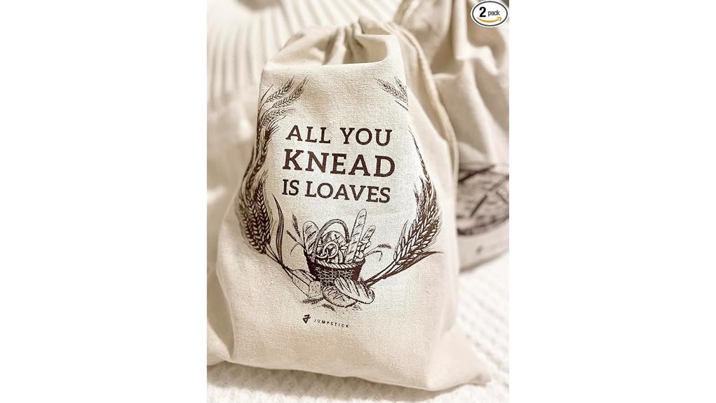 natural linen bread bags 2 pack