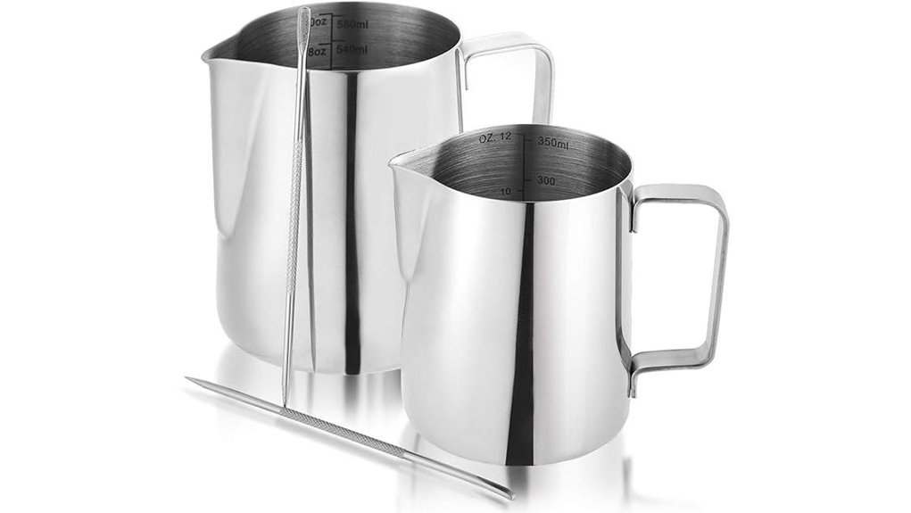 nicunom milk pitchers set 12oz and 20oz sizes