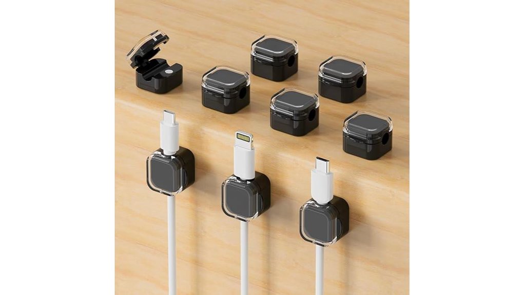 nine magnetic cable holders