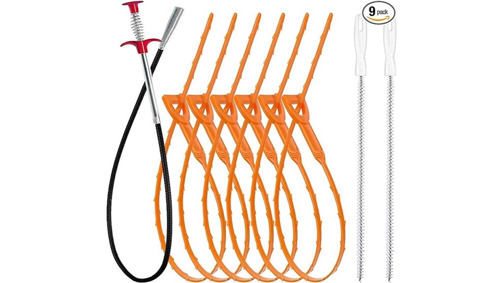 nine piece clog removal toolkit