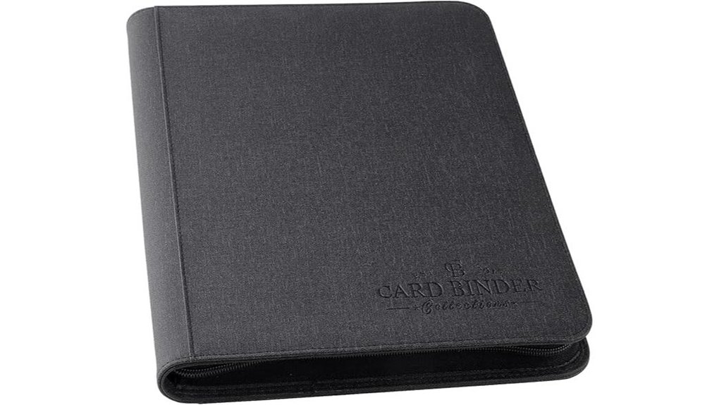 nine pocket zip double sided binder