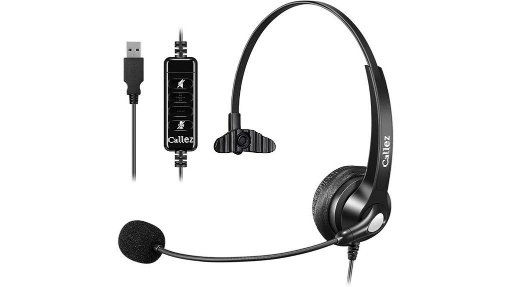 noise cancelling usb headset controls
