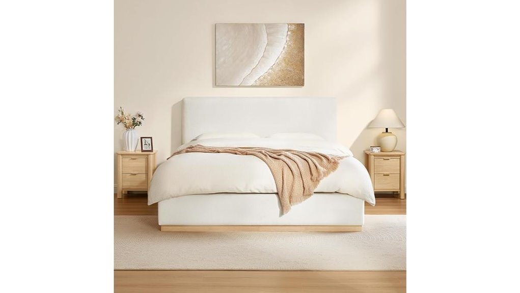 noise free queen boucle bed