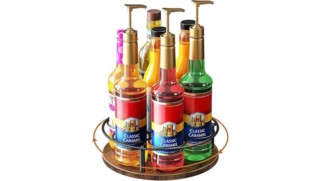 nuowoware rotating syrup bottle organizer