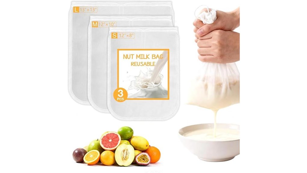 nut milk bag 3 pack fine mesh