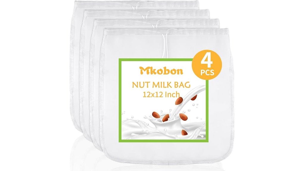 nut milk bags 4 pack 12x12 fine mesh
