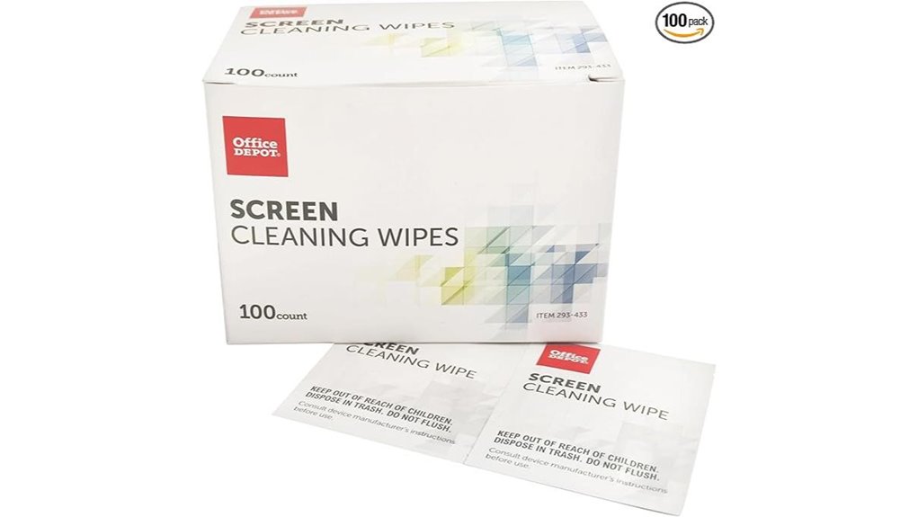 office depot brand screen cleaning wipes
