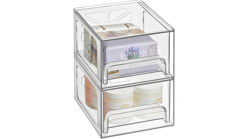 oizeir clear stackable drawers