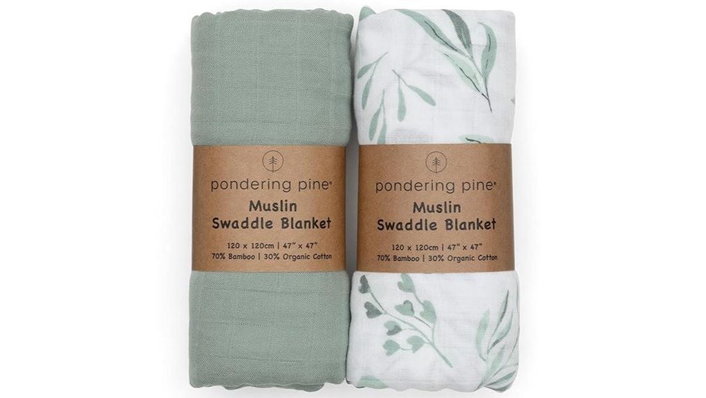 organic baby muslin swaddle blankets set
