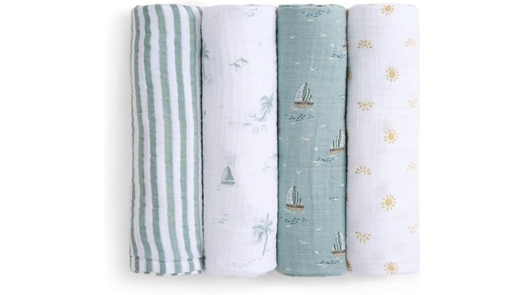 organic cotton muslin swaddle 4 pack