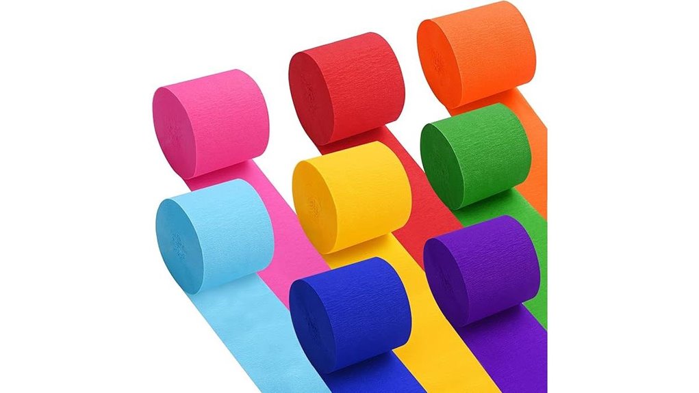oubest rainbow crepe paper streamers
