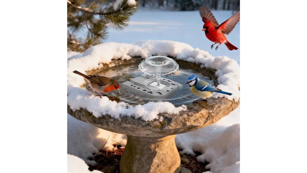 outdoor bird bath heater with fountain