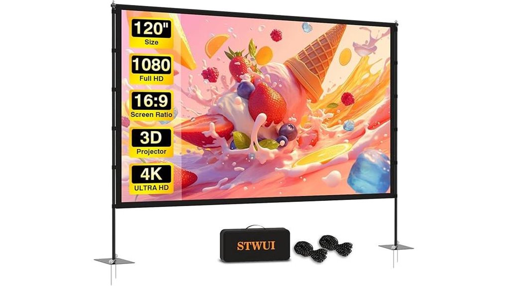 outdoor projector screen with stand